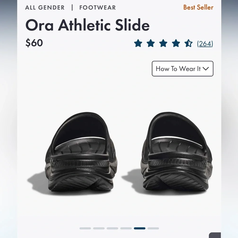 Hoka Ora Slide in Black with White Logo - Picture 9 of 14